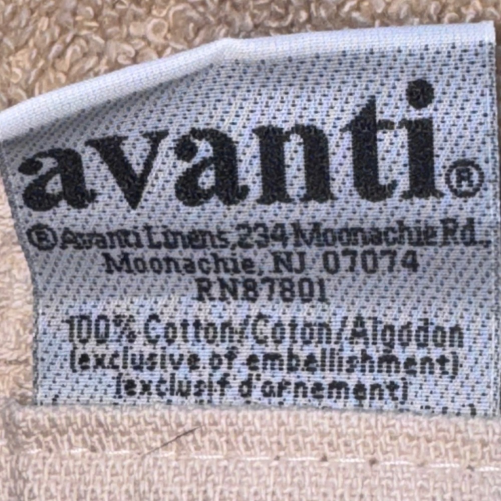 Avanti Linens Hand Towels Unisex OS Beige Striped Fringe Border Set of 2 Cotton - Picture 3 of 4